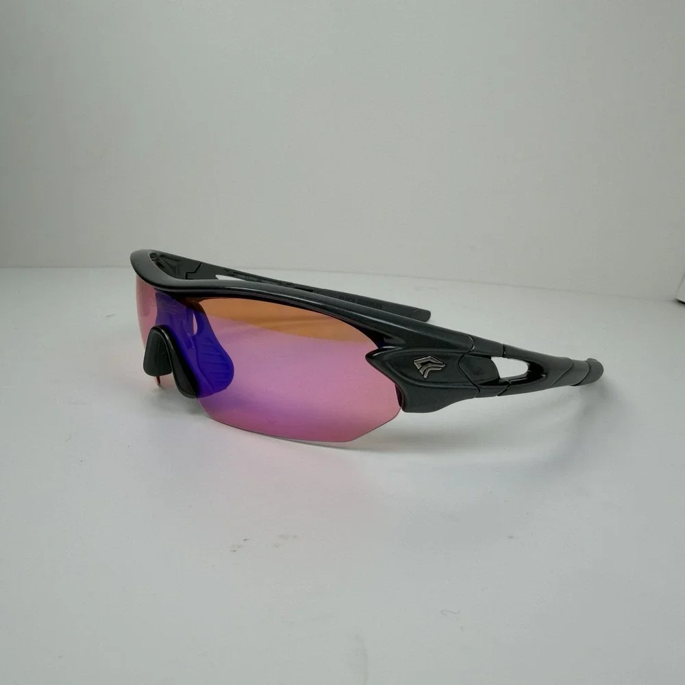 Torege TR002 Clock Stoppers Cycling Sunglasses Black Pink Orange Mirror Lens Pro